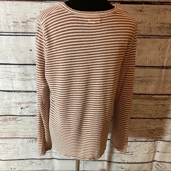 MADEWELL Brown Soundcheck Striped Side Tie Top - Picture 7 of 8
